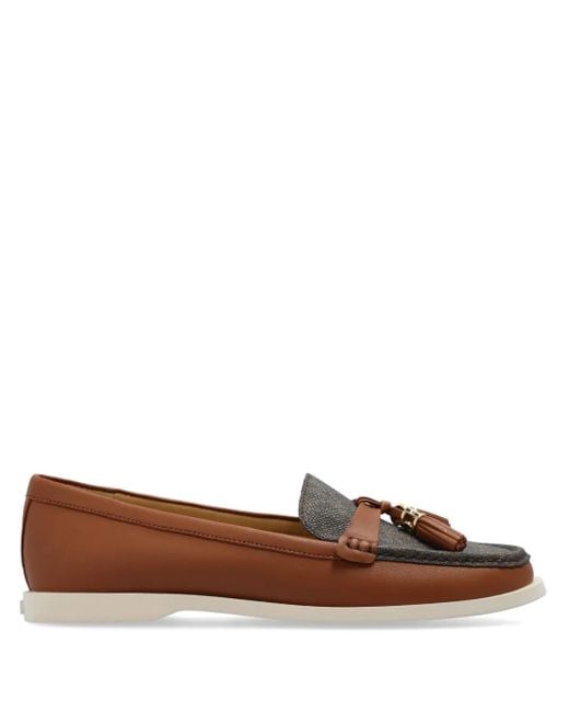 Michael Kors Brown Kiernan Jacquard-Motif Loafers