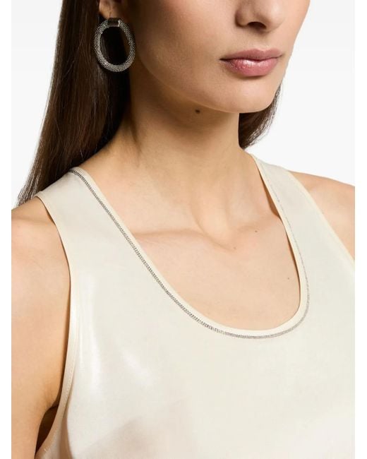 Peserico Gray Silk-Crepe Top