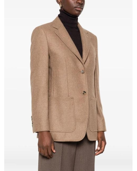 Max Mara Brown Patch-Pocket Notched Jacket