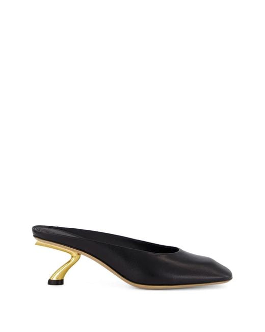 Ferragamo Black S-Shaped Mules