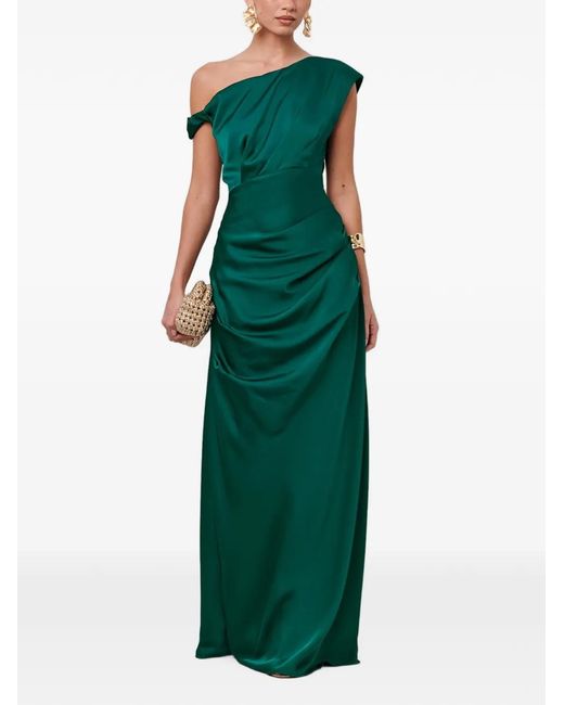 Savel Green One-Shoulder Maxi Dress