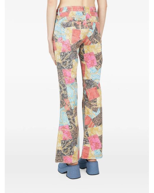 Guess Black Printed Flared Jeans