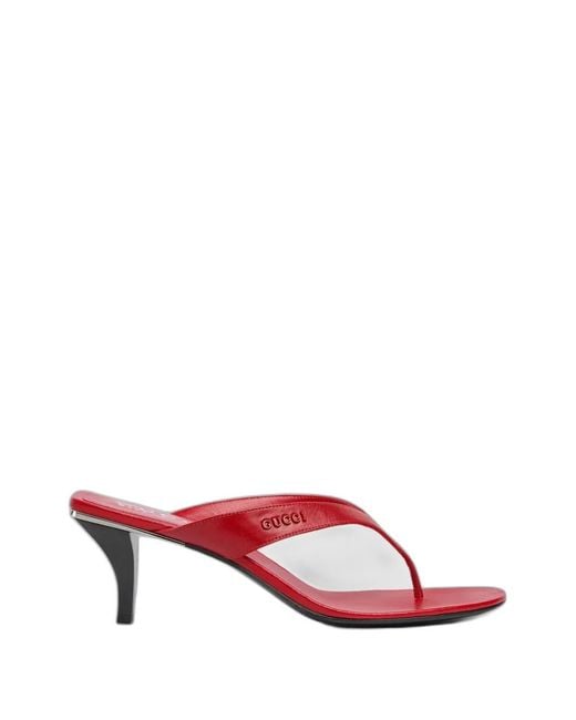 Gucci Pink 55Mm Vittoria Leather Heeled Sandals