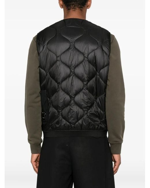 C P Company Black D.D. Shell Quilted Panelled Gilet for men