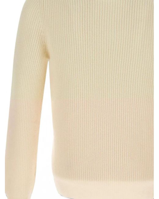 Gran Sasso White Super Geelong Ribbed-Knit Sweater for men