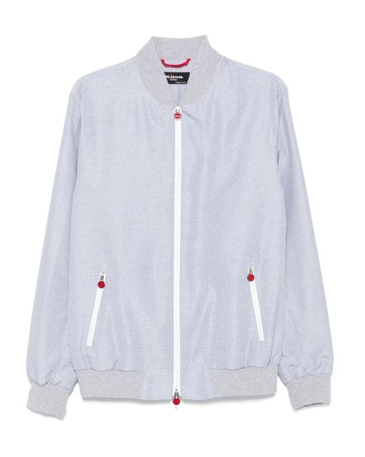 Kiton Karierte Bomberjacke in White für Herren