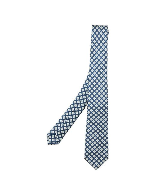 Kiton Blue Cravate À Imprimé Géométrique for men