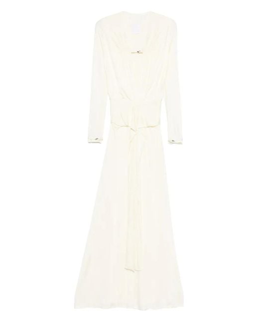 Paris Georgia White Filomena Long-Sleeve Wrap Dress
