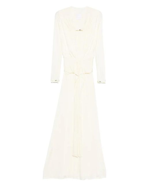 Paris Georgia White Langärmeliges Filomena Wickelkleid