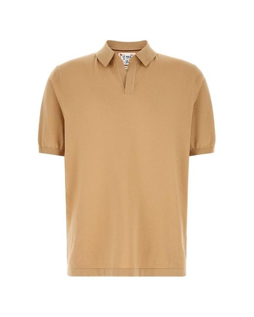 Mc2 Saint Barth Natural T-Shirt À Col Ouvert for men
