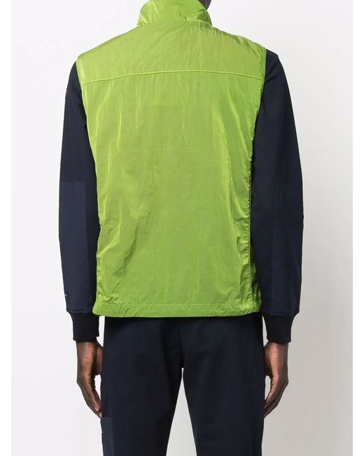 Paul & Shark Green Logo-Patch Zip-Up Gilet for men