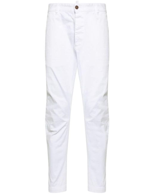 Pantalones ajustados de talle medio DSquared² de hombre de color White