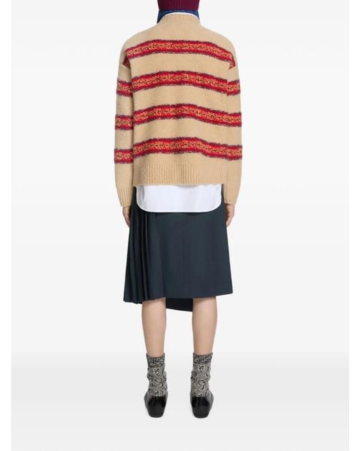 Dries Van Noten Red Jacquard Wool Sweater for men