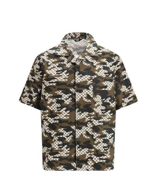 Gcds Gray Chemise À Motif Camouflage for men