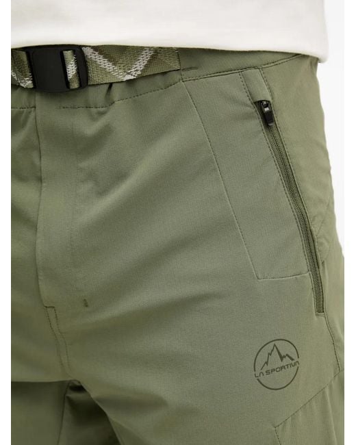 La Sportiva Green Logo-Print Belted Shorts for men