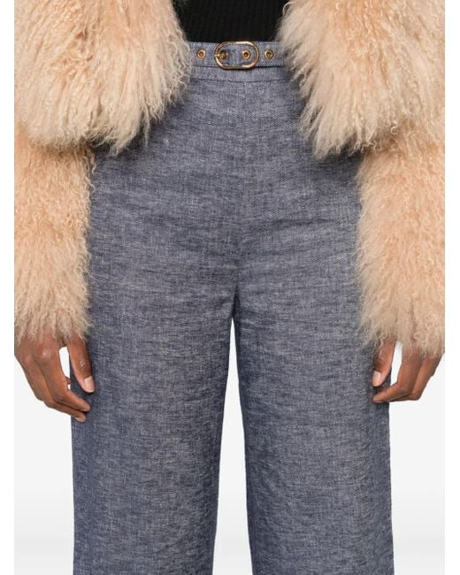 Zimmermann Blue Linen Cotton Pants