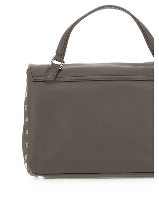 Zanellato Gray Small Postina Stud-Embellished Leather Tote Bag