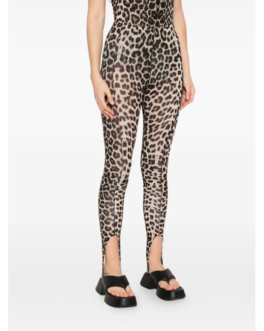 Baserange Black Leopard-Print Leggings