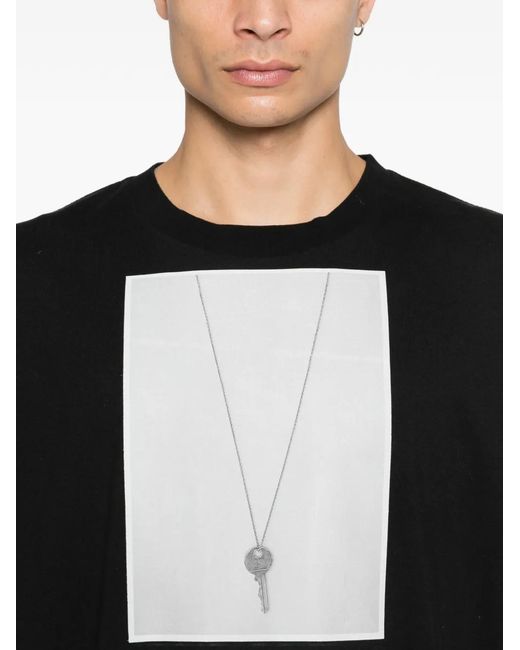 MM6 by Maison Margiela Black Graphic T-Shirt for men