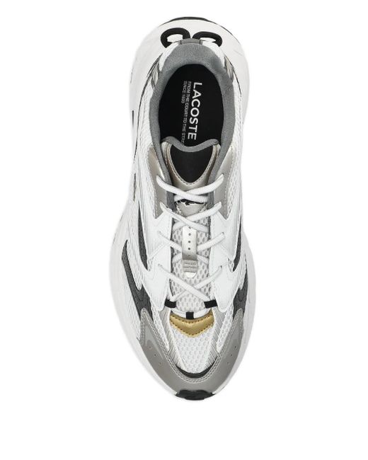 Lacoste White L003 Neo Shot Lace-Up Mesh Sneakers for men