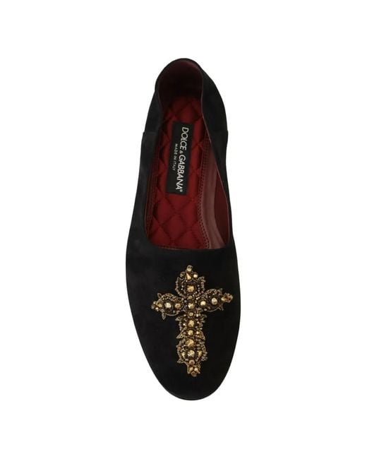 Dolce & Gabbana Black Suede Loafers for men