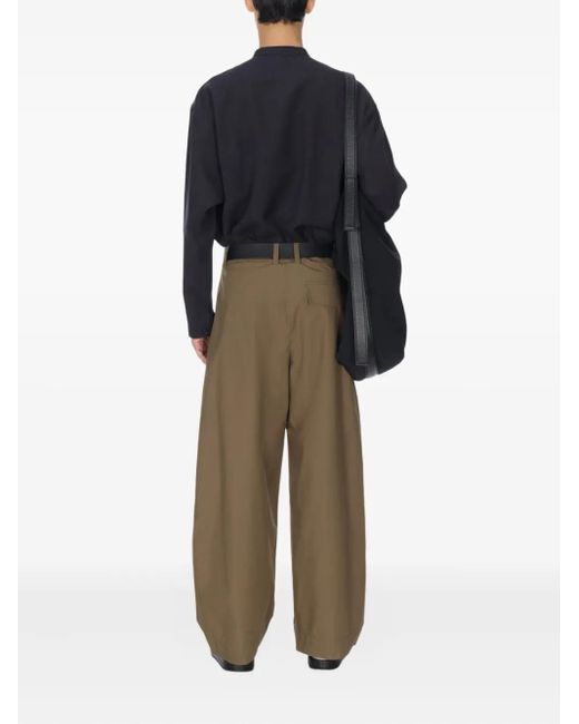 Studio Nicholson Blue Karst Grandad-Collar Shirt for men