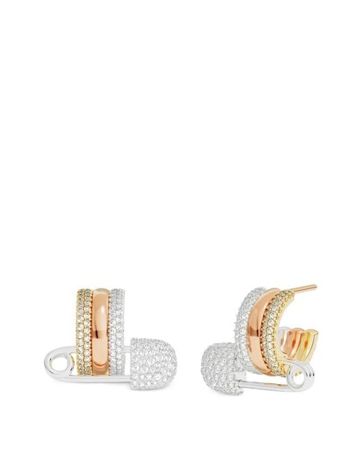 Apm Monaco Natural Tricolor Morse Safety-Pin Earrings