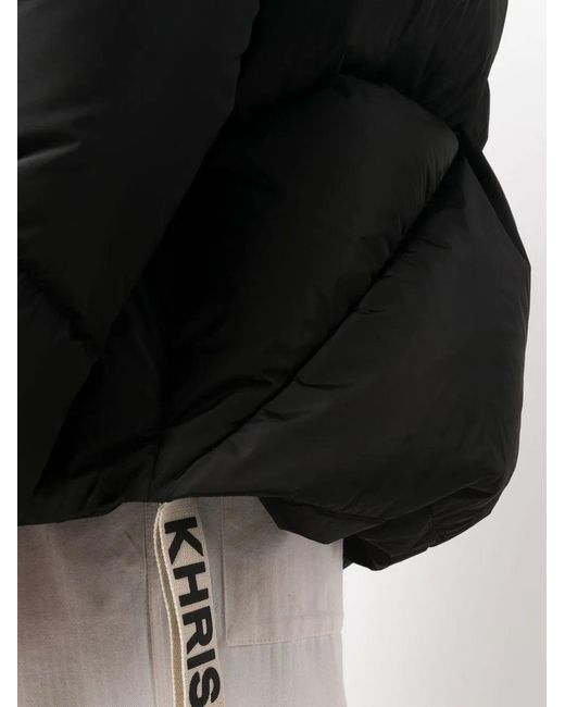 Khrisjoy Black Padded-Design Hooded Jacket for men