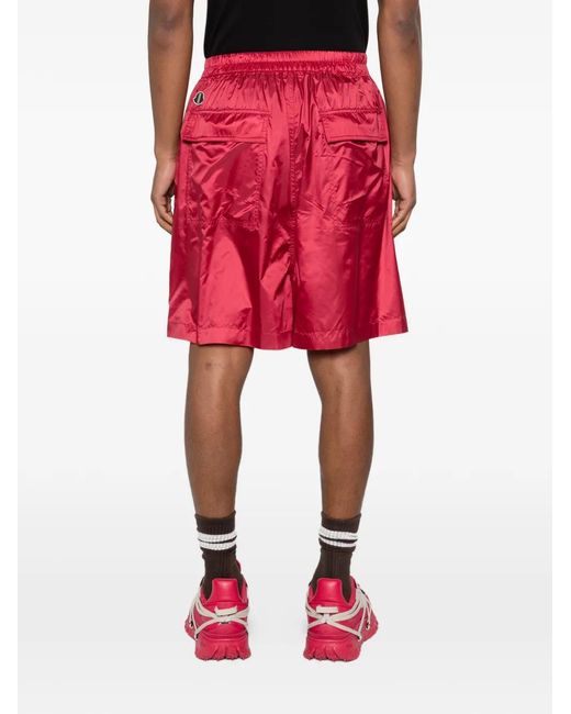 Moncler Red Drawstring Shorts
