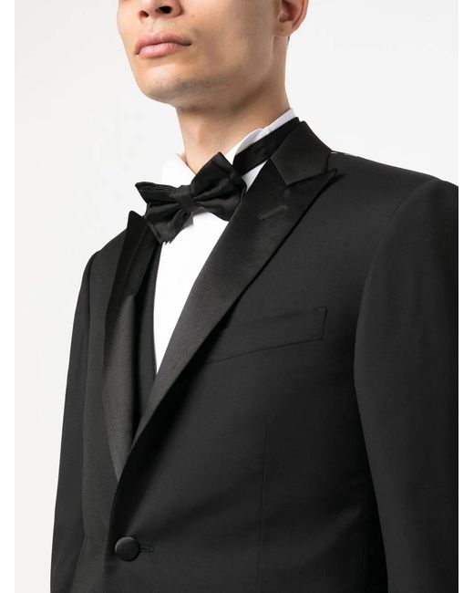 Corneliani Black Single-Breasted Three-Piece Suit for men