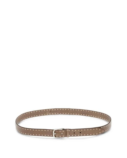 Andersons White Studded Leather Belt for men