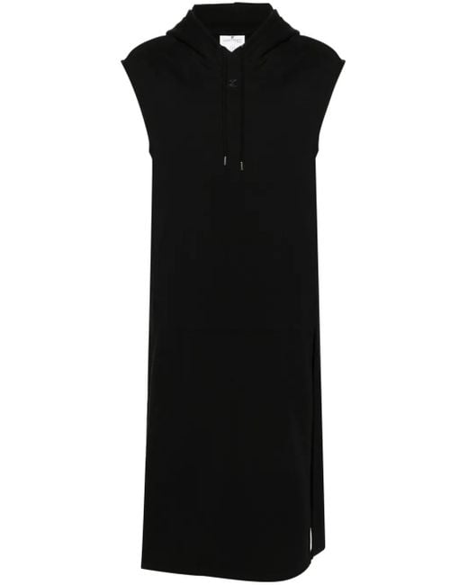 Courreges Black Sleeveless Hooded Maxi Dress