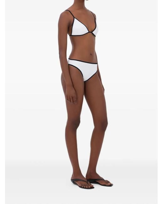 Loulou de Saison Natural Contrast-Trim Bikini Bottom