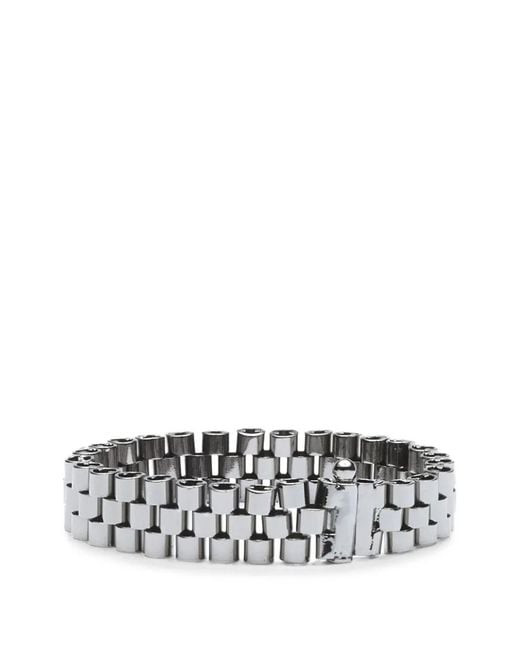 Sharra Pagano White On Time Link-Chain Bracelet