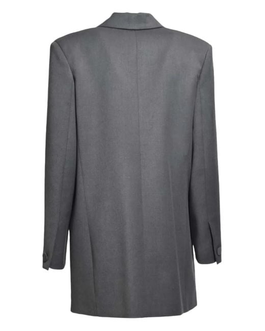 Nineminutes Gray Double-Breasted Tailored Coat