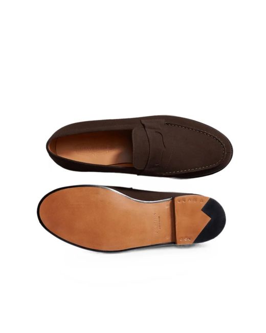 J.M. Weston White 180 Suede Loafers for men