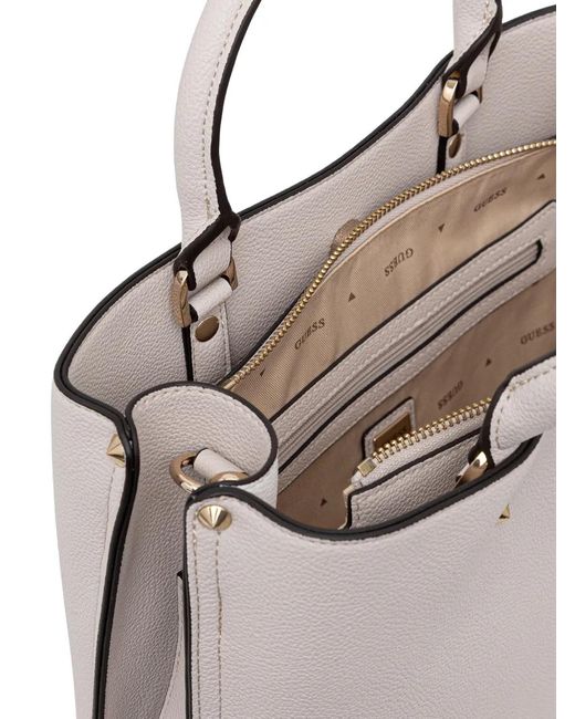 Guess White Meridian Tote Bag