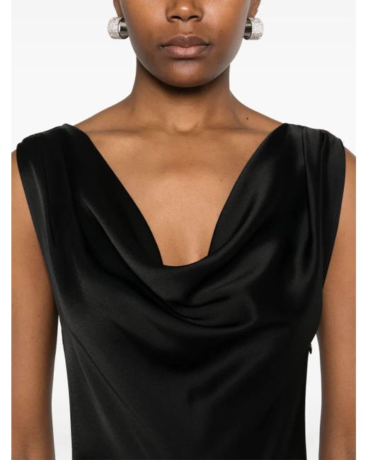 Blumarine Black Cowl-Neck Midi Dress