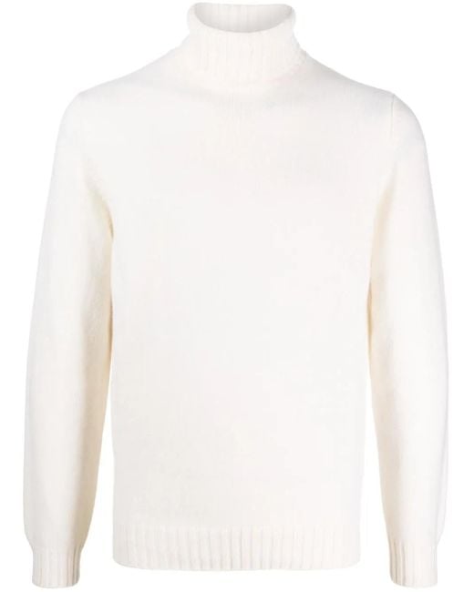 Dell'Oglio Fein Gestrickter Rollkragenpullover in White für Herren
