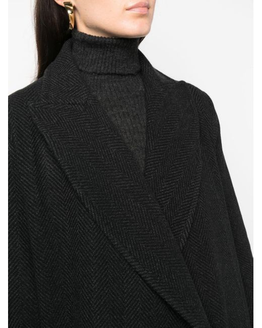 Dusan Black Double-breasted Cashmere Coat
