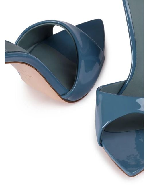 Le Silla Blue 120Mm Bella Patent Leather Stiletto Sandals