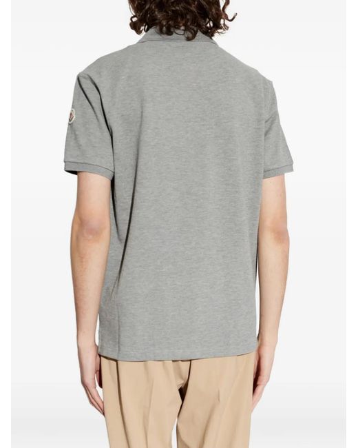 Moncler Gray Ss Cotton Polo Shirt for men