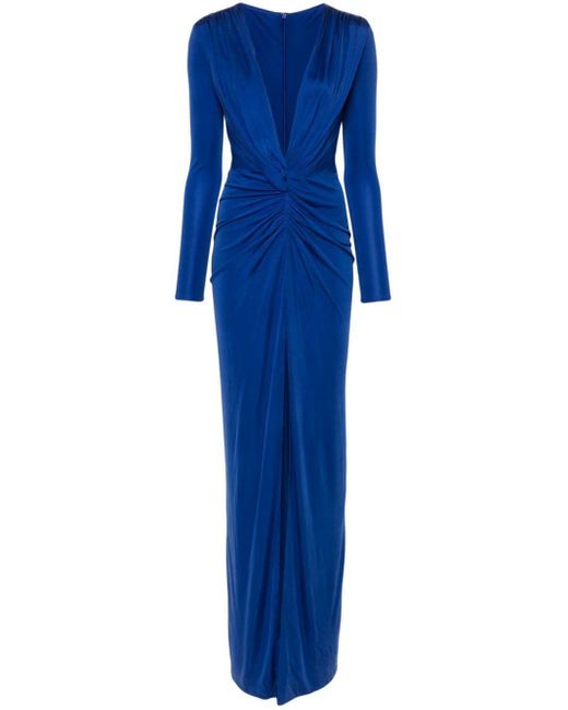 Costarellos Blue Brienne Jersey Gown