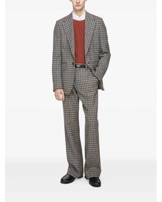 Acne Gray Checked Wool Blazer for men