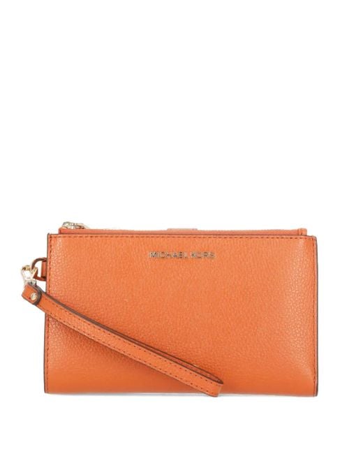 MICHAEL Michael Kors Orange Logo-Plaque Zip-Around Wallet