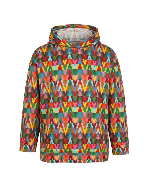 Valentino Garavani Gray Patterned Hoodie for men