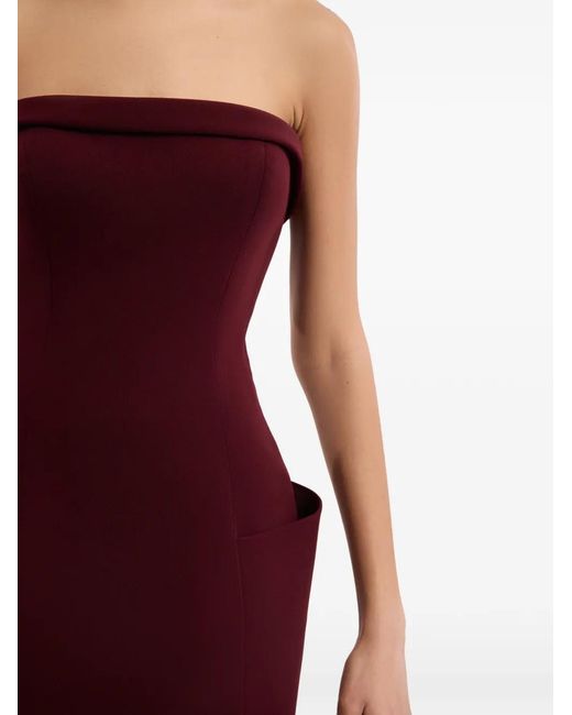 Gemy Maalouf Purple Strapless Pocket-Detail Dress