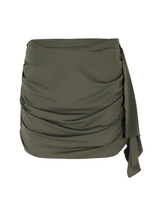 FEDERICA TOSI Green Ruched Draped Skirt