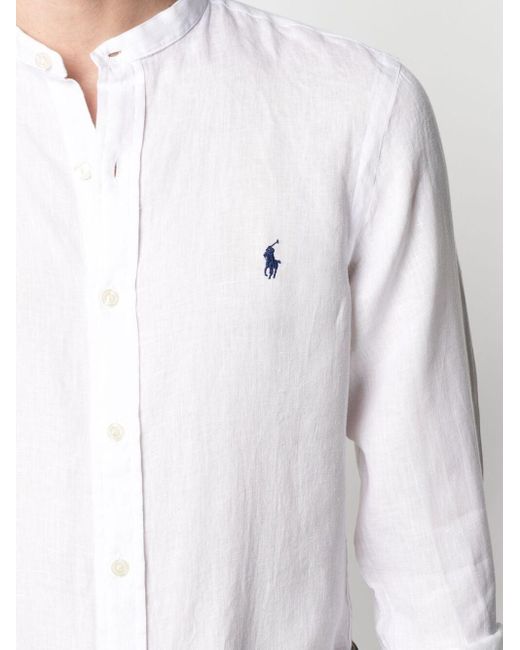 Polo Ralph Lauren Polo Pony Hemd ohne Kragen in Weiß für Herren | Lyst DE