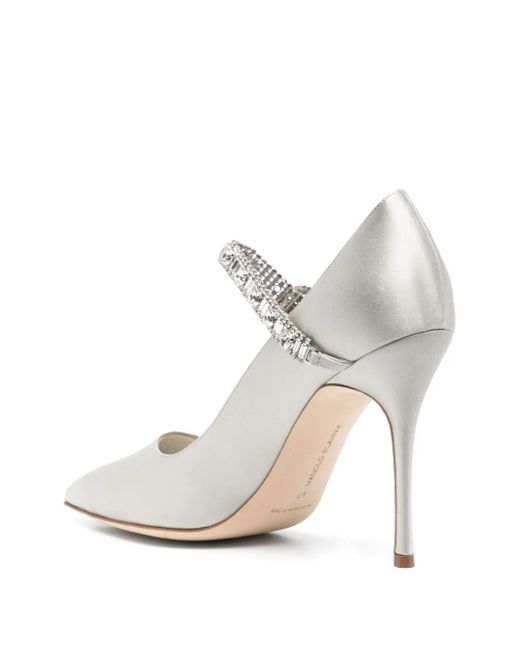 Manolo Blahnik White 105Mm Hamedi Pumps